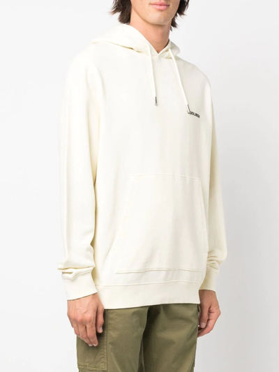 Woolrich Graphic-print Long-sleeve Hoodie In Neutrals