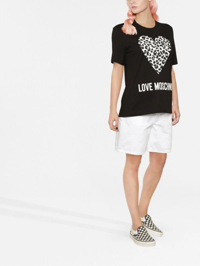 Shop Love Moschino Logo-print T-shirt In Black