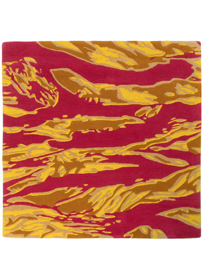 Shop Maharishi Abstract-pattern Wool Rug In Red