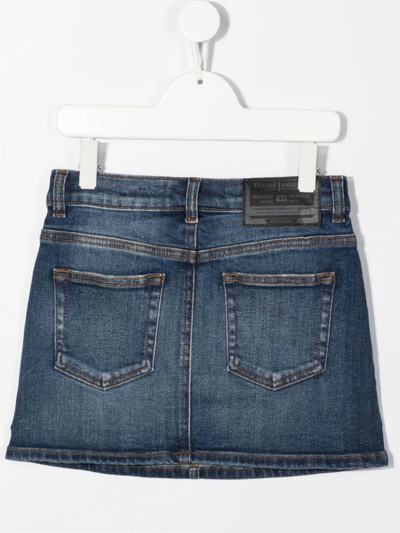 Shop Diesel Denim Mini Skirt In Blue