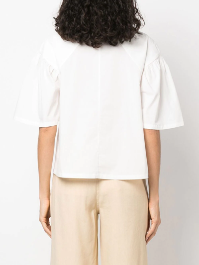 Shop Rodebjer Keyhole-detail Organic-cotton Top In White