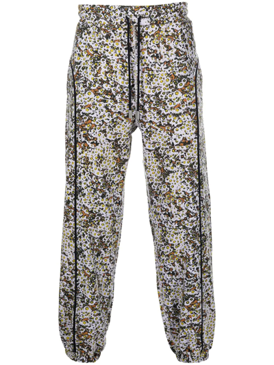 Shop Eckhaus Latta Graphic-print Fleece Sweatpants In Grey