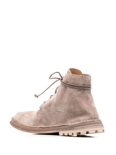 Shop Marsèll Lace-up Suede Boots In Neutrals