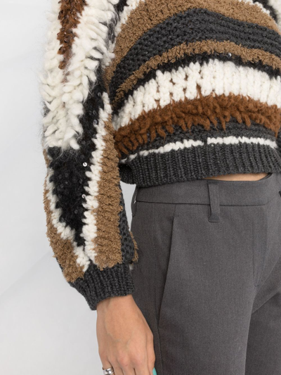 Brunello Cucinelli Colour-block Cashmere Jumper In Grey