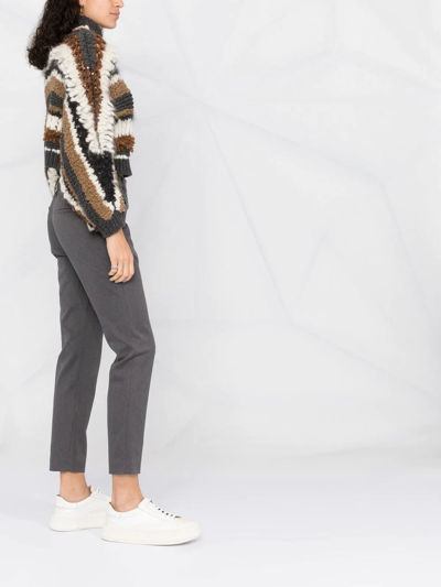 Brunello Cucinelli Colour-block Cashmere Jumper In Grey