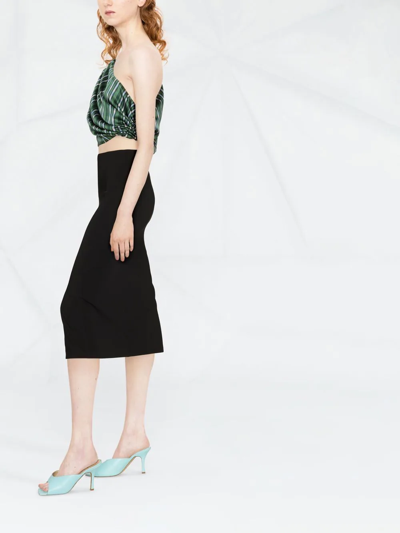 Pinko Jupe Longue Fendue En Denim Noir In Black