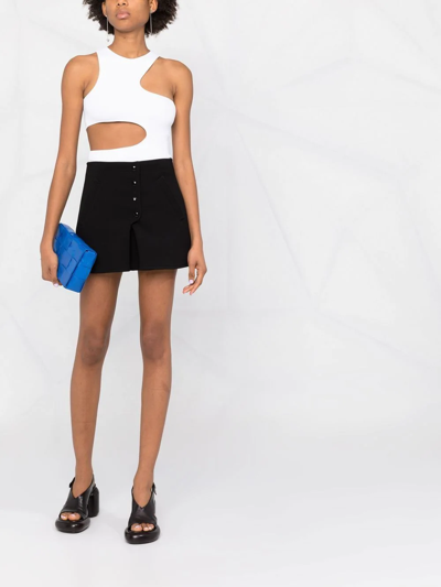 Courrèges Buttoned-up A-line Miniskirt In Black