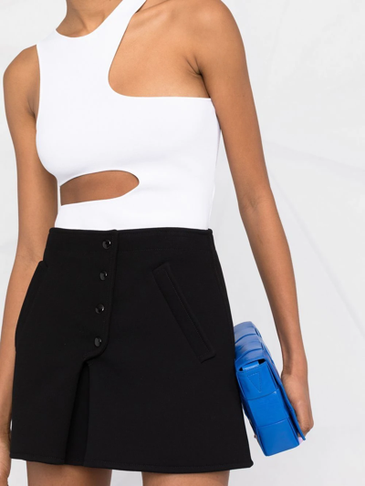 Courrèges Buttoned-up A-line Miniskirt In Black