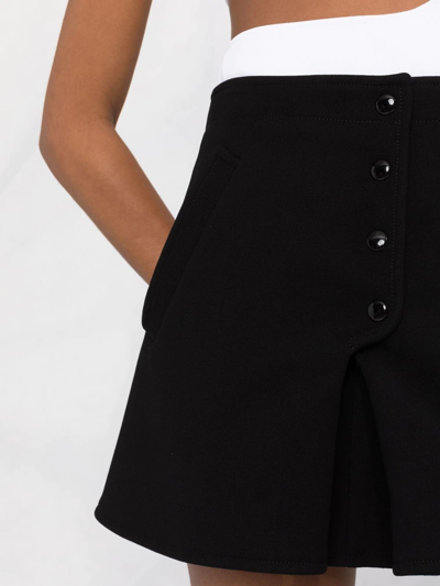 Courrèges Buttoned-up A-line Miniskirt In Black