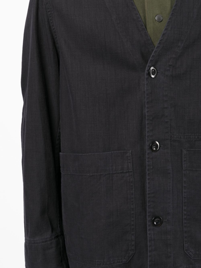 Shop Margaret Howell Cotton Cardigan-style Jacket In Black