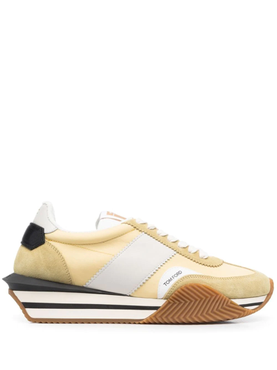 Shop Tom Ford James Low-top Sneakers In Yellow