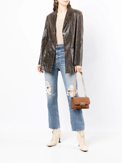 Michael Michael Kors Heather Leather Crossbody Bag In Brown