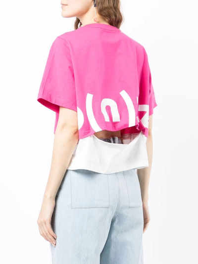 Shop Izzue Cut-out Layered T-shirt In Pink