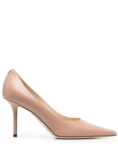 Shop Jimmy Choo Love Pointed-toe 85mm Pumps In Pink