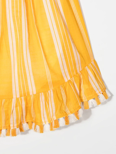 Shop Zimmermann Anneke Striped Flounce Skirt In Yellow
