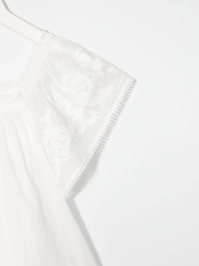 Shop Zimmermann Lace-trim Cotton Dress In White