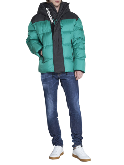 Shop Dsquared2 Down Jacket In Bright Green