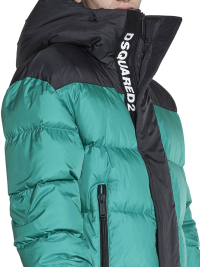 Shop Dsquared2 Down Jacket In Bright Green