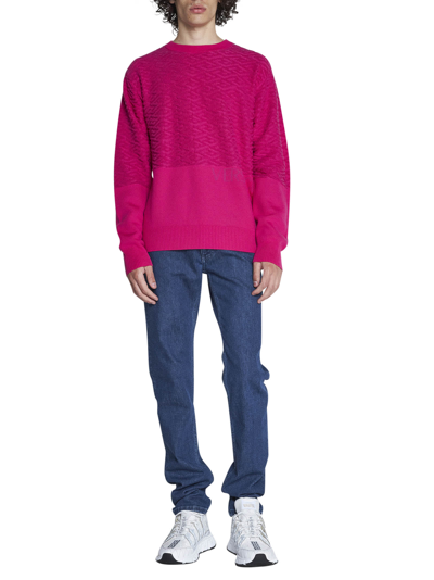 Shop Versace Sweater In Fuchsia