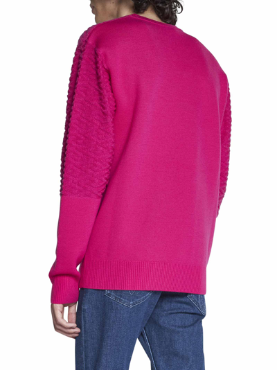 Shop Versace Sweater In Fuchsia