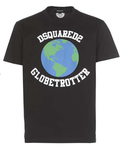 Shop Dsquared2 Globetrotter Cool T-shirt In Black