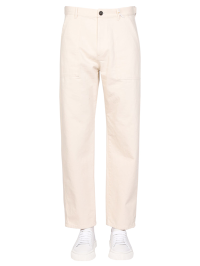 Shop Philippe Model Cotton Trousers In Beige