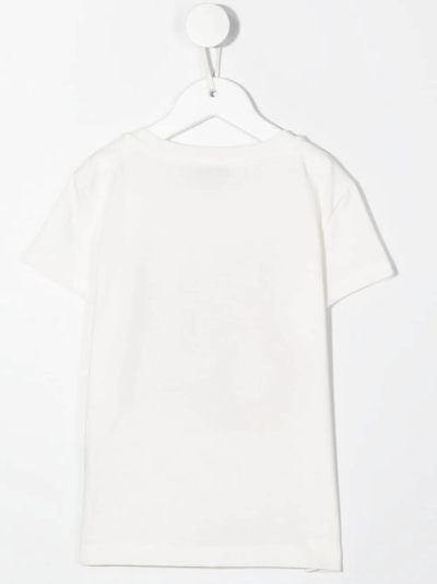 Shop Emilio Pucci Kids White T-shirt With Pucci Graffiti Print In Bianco