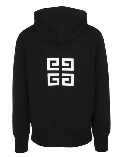 Shop Givenchy Man Black Hoodie With  4g Embroidery