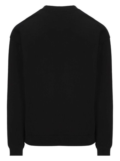 Shop Versace Man S Black Cotton Sweatshirt With Print