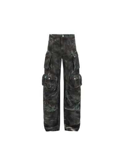 Shop Attico Fern Pants In Stained Green Camouflage