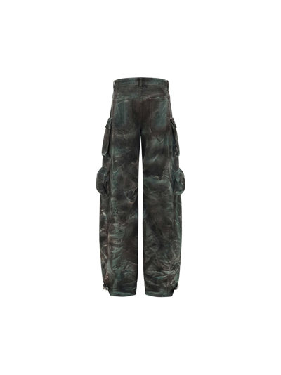 Shop Attico Fern Pants In Stained Green Camouflage