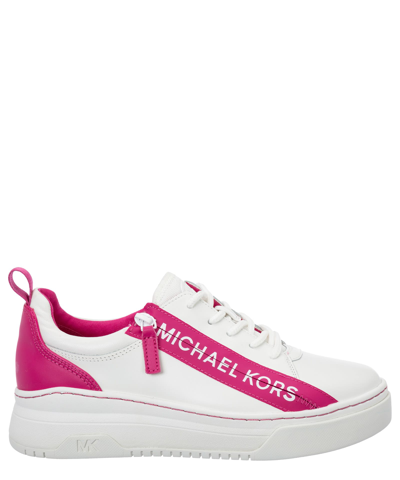 Shop Michael Michael Kors Alex Leather Sneakers In White