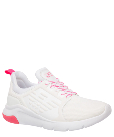 Shop Ea7 Sneakers In White - Pink Fluo
