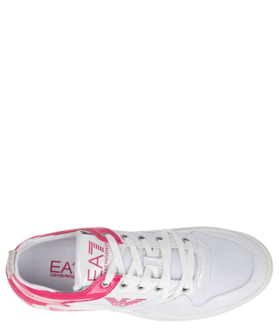 Shop Ea7 Sneakers In White - Rasperry Sorbet