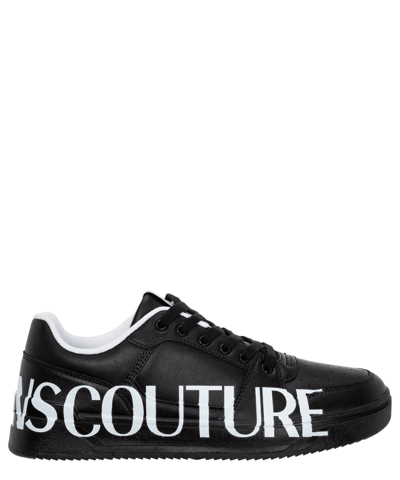 Shop Versace Jeans Couture Starlight Leather Sneakers In Black