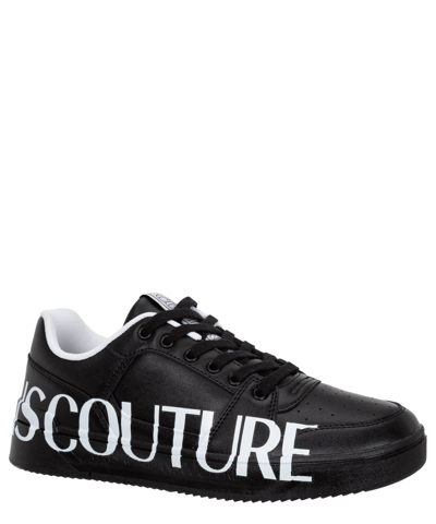 Shop Versace Jeans Couture Starlight Leather Sneakers In Black