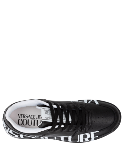 Shop Versace Jeans Couture Starlight Leather Sneakers In Black