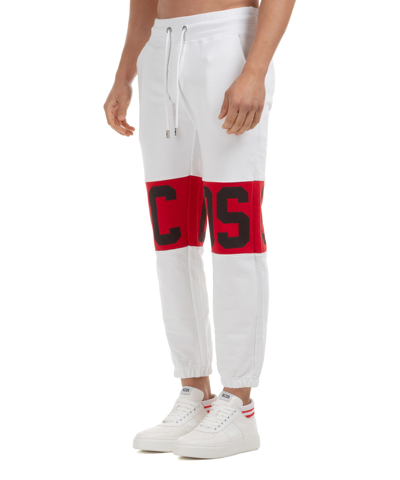 Shop Gcds Band Logo Cotton Sweatpants In White