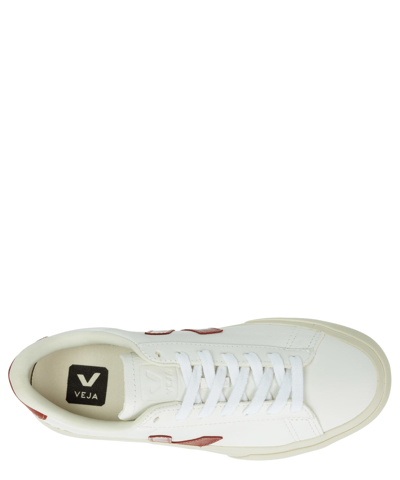 Shop Veja Campo Leather Sneakers In Extra White - Rouille