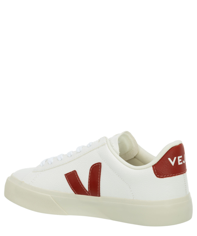 Shop Veja Campo Leather Sneakers In Extra White - Rouille