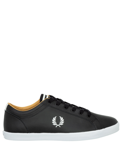 Fred Perry Men's Shoes Leather Trainers Sneakers Baseline In Black |  ModeSens