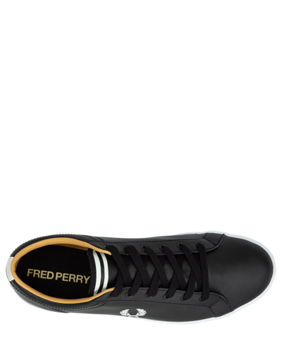 Shop Fred Perry Baseline Leather Sneakers In Black