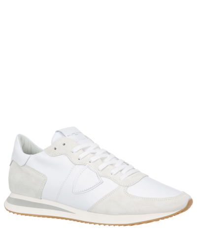 Shop Philippe Model Trpx Leather Sneakers In Blanc
