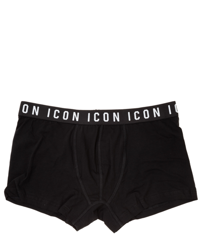Shop Dsquared2 Icon Cotton Boxer In Black