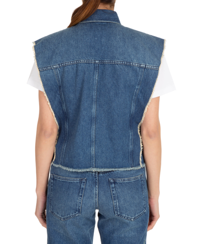 Shop Isabel Marant Étoile Tyra Cotton Vest In Blue