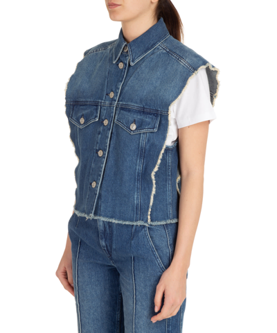 Shop Isabel Marant Étoile Tyra Cotton Vest In Blue