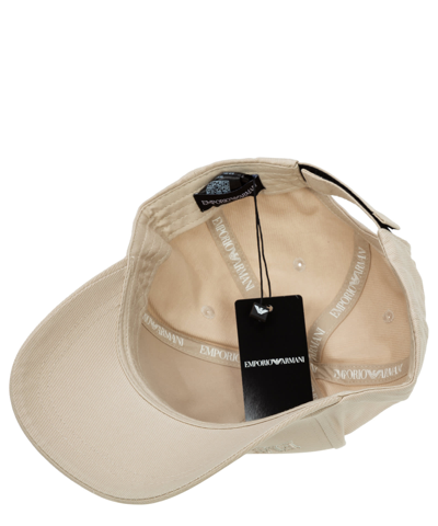 Shop Emporio Armani Cotton Hat In Beige