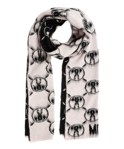 Shop Moschino Double Question Mark Wool Scarf In Multicolor