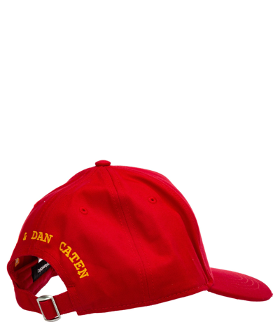 Shop Dsquared2 I Love D2 Cotton Hat In Red