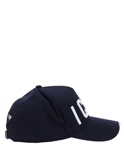 Shop Dsquared2 Icon Cotton Hat In Blu